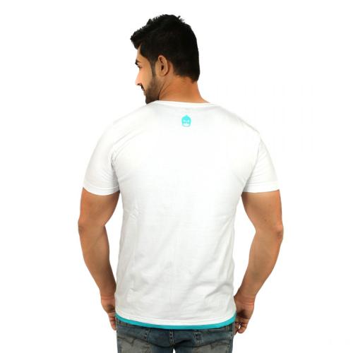 Printed Mens Cotton White T-Shirt