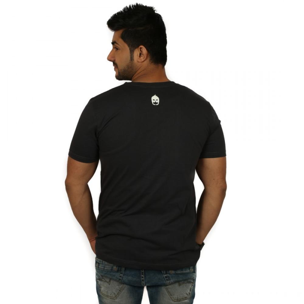 Solid Darg Gray Mens Henley T-Shirt