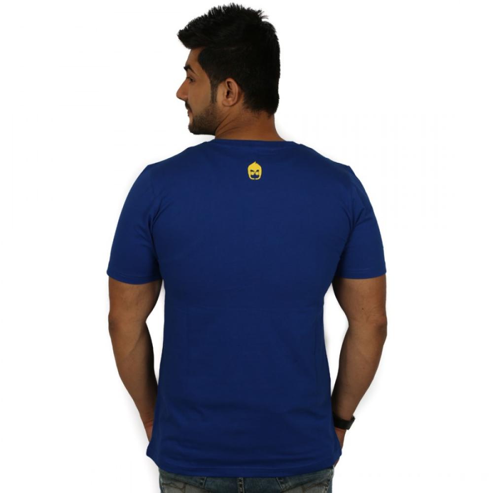 Solid Mens Henley Royal Blue T-Shirt