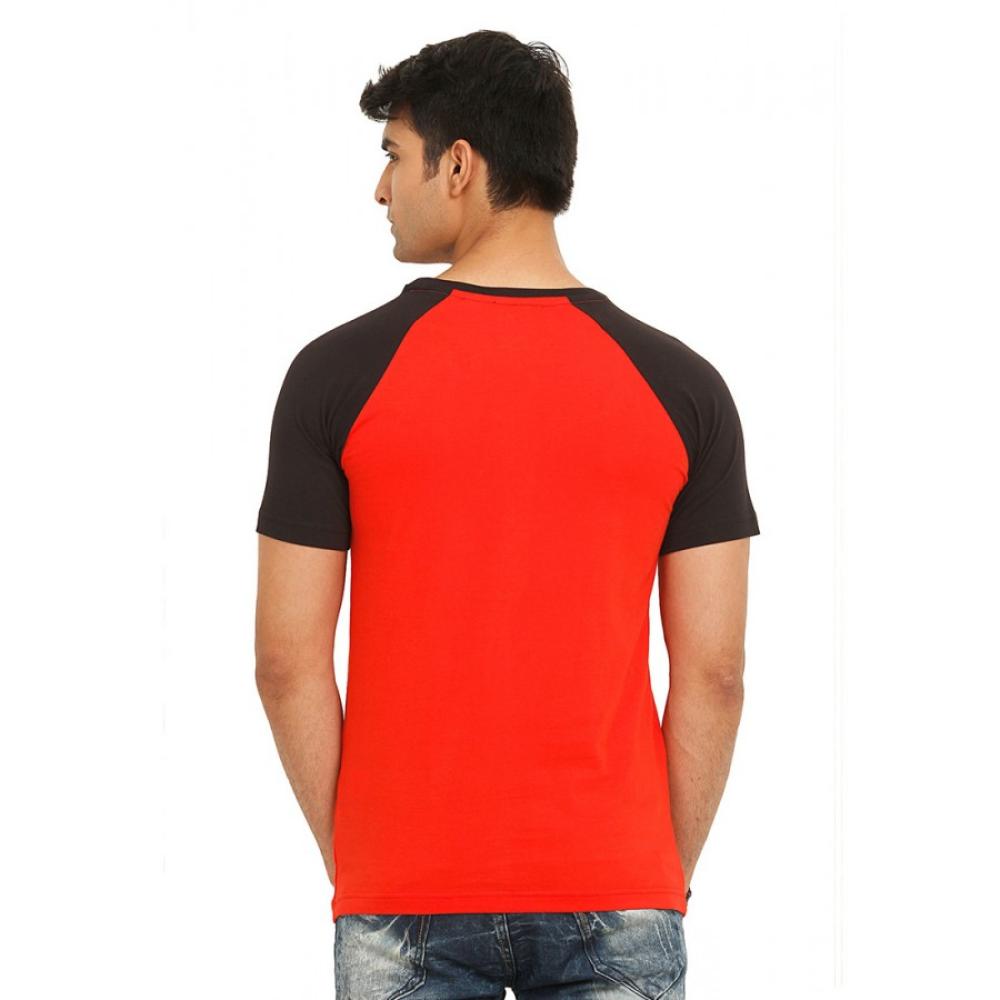 Red and Black Half Sleeve Round neck T shirt