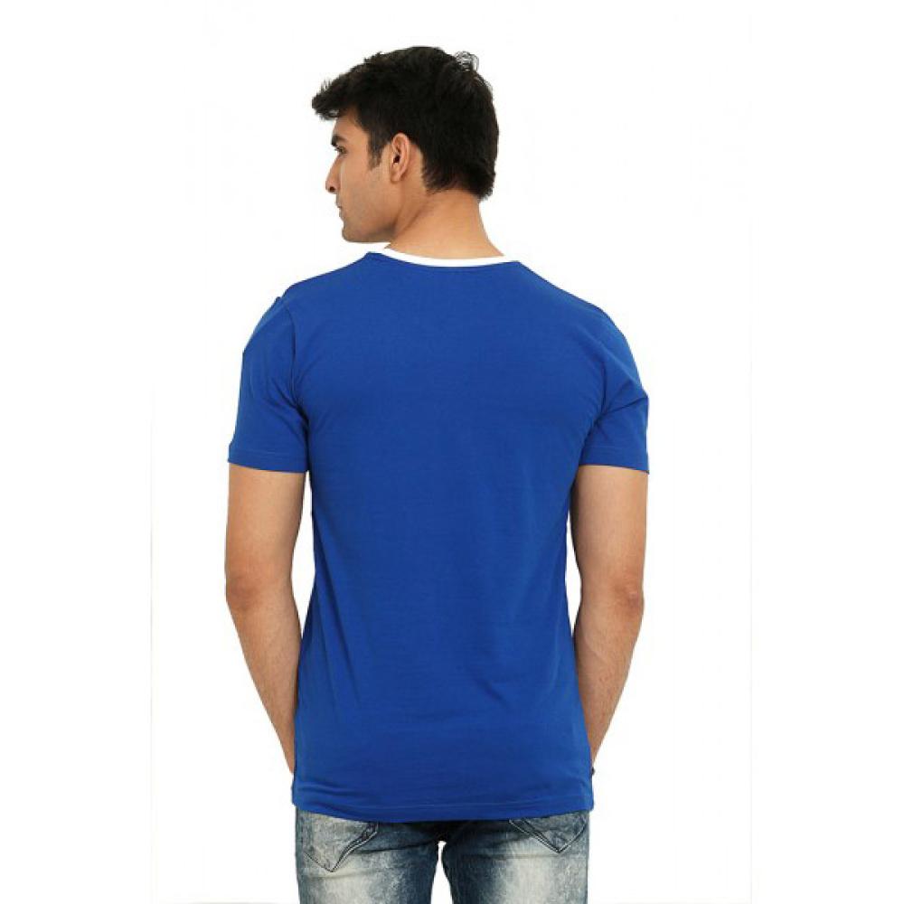 Yoke Blue and White With Pocket Round neck