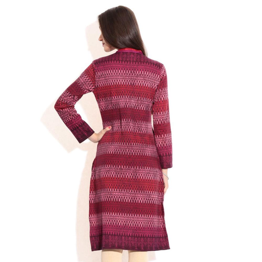 Biba Wine Yarn Dyed Poly Cotton Kurti