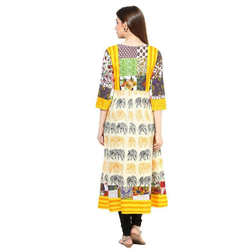 Shakumbhari Yellow Cotton Kurti