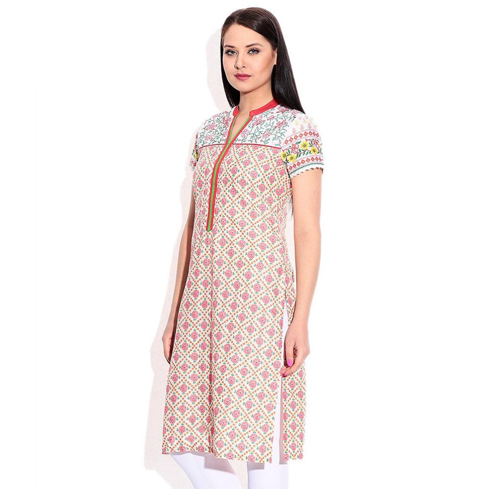 Biba GhostWhite Cotton Kurta