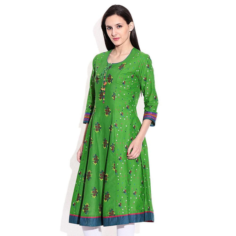 Biba Green Cotton Kurta
