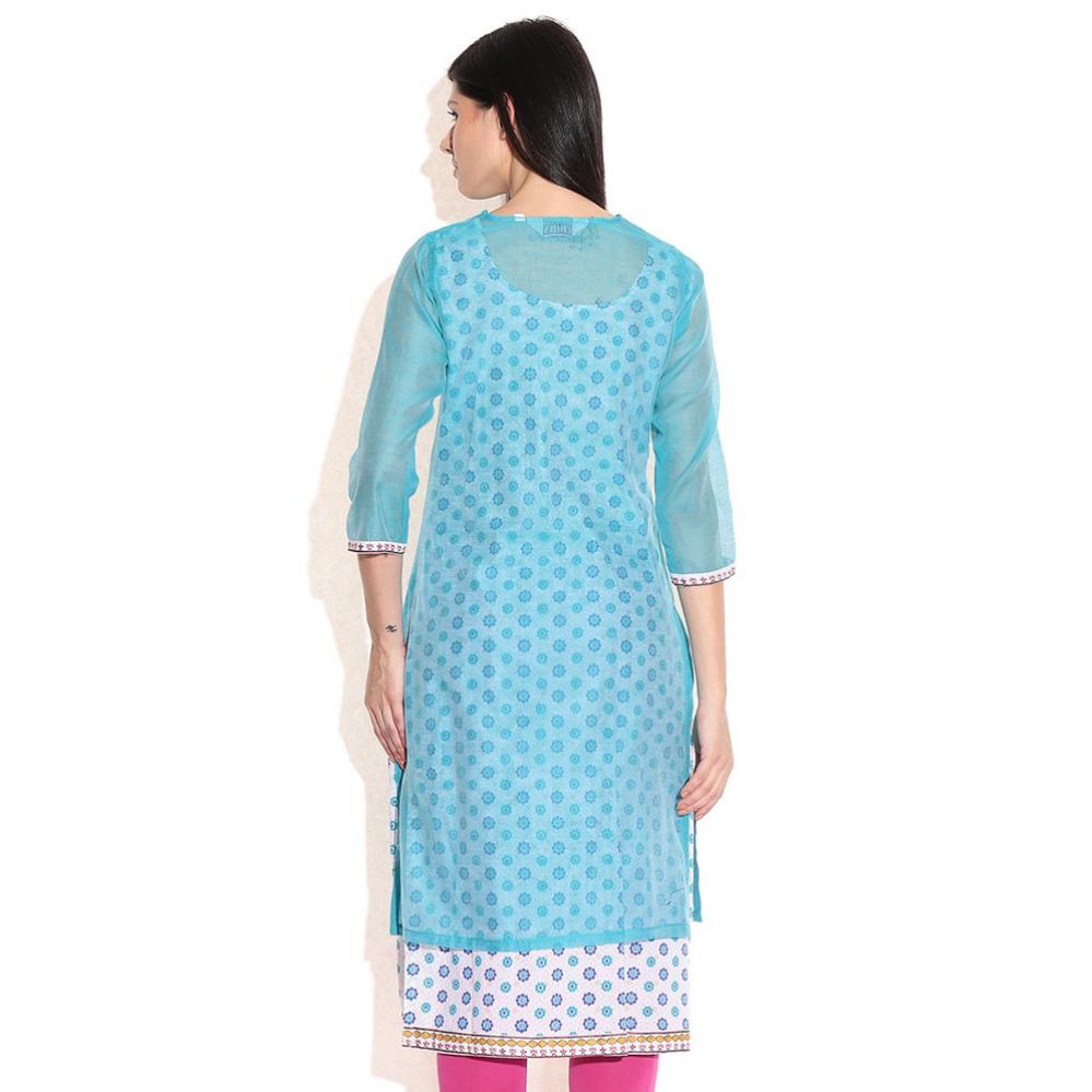 Biba Turquoise Cotton Kurti