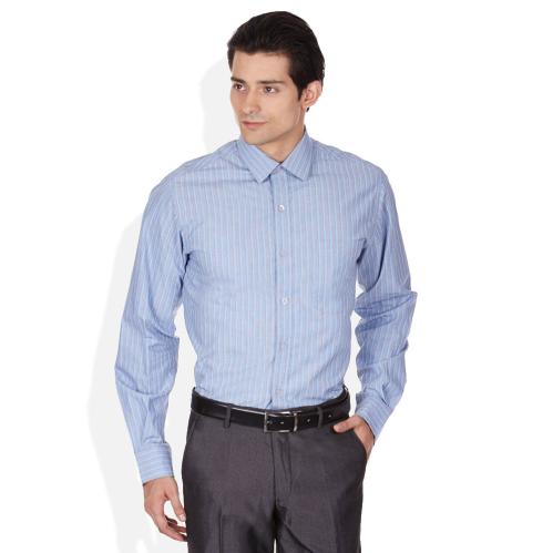John Players Blue Slim Fit Shirt