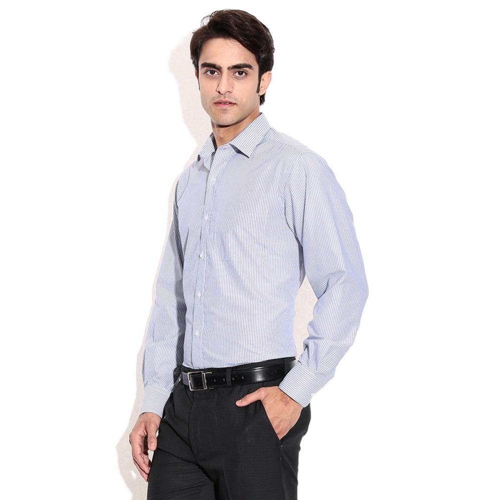 John Players Blue Regular Fit Shirt