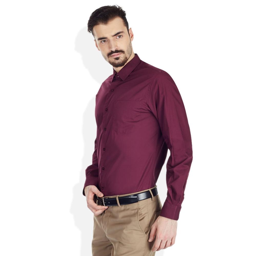 John Players Maroon Solids Shirt