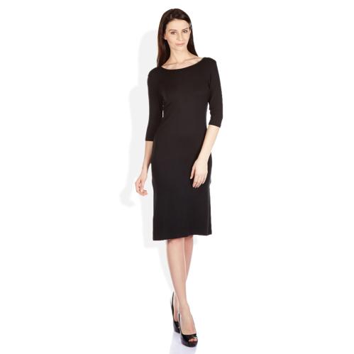 ELLE Black Poly Viscose Dresses