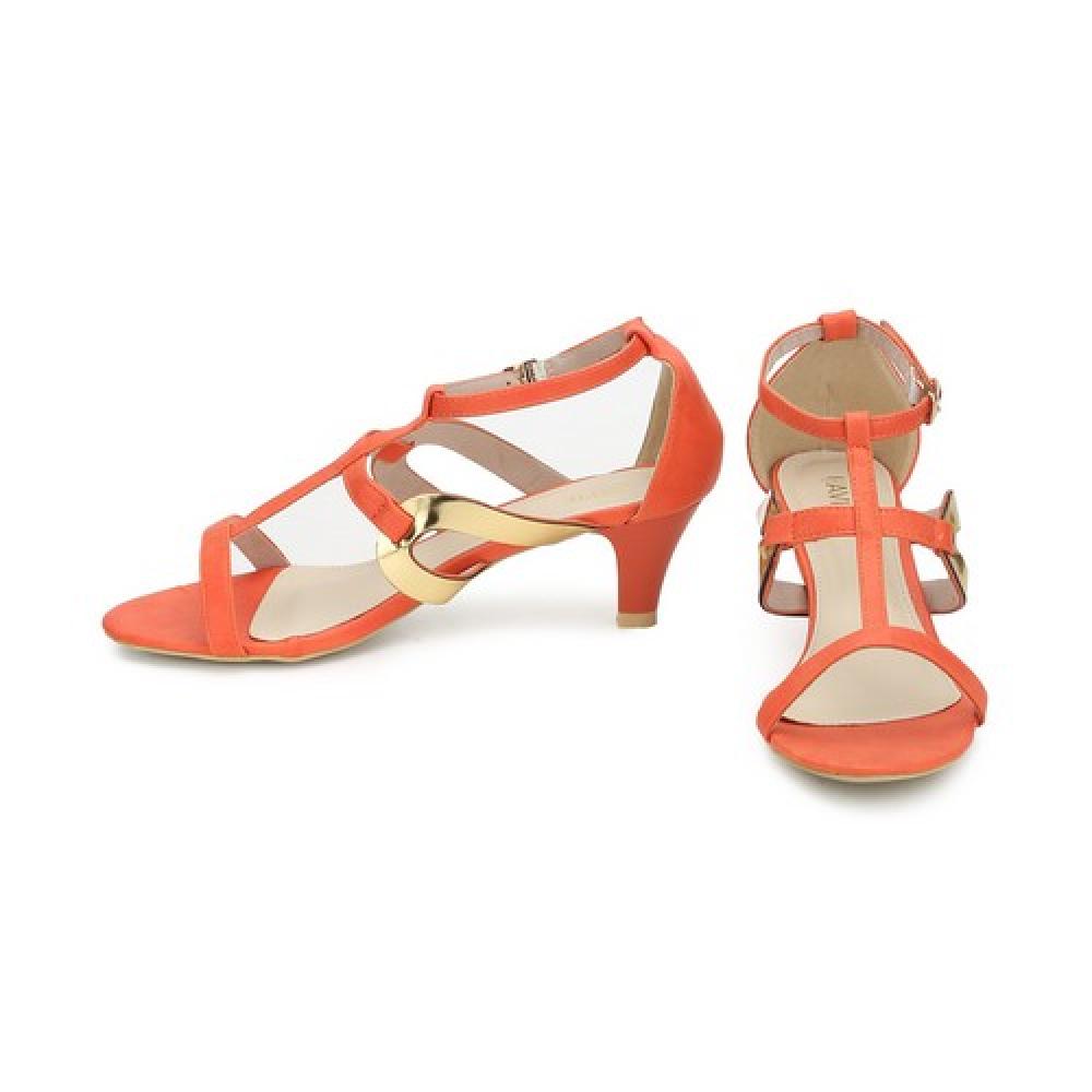 Lavie Orange Heeled Sandals