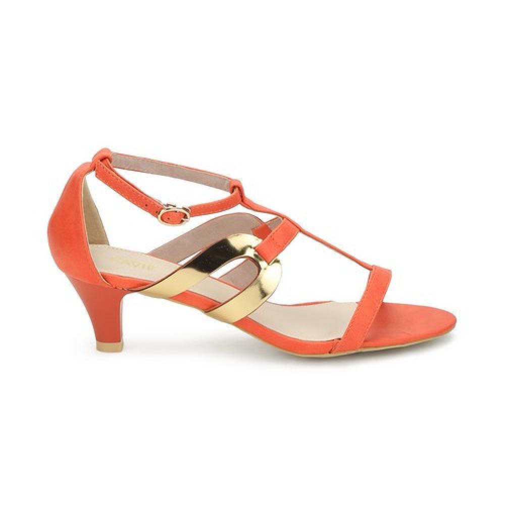 Lavie Orange Heeled Sandals