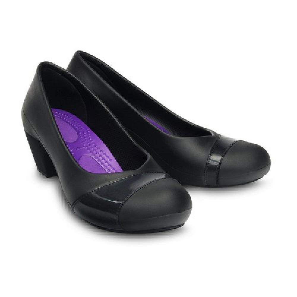 Crocs Color Black Standard Fit Heeled Slip-on Pump