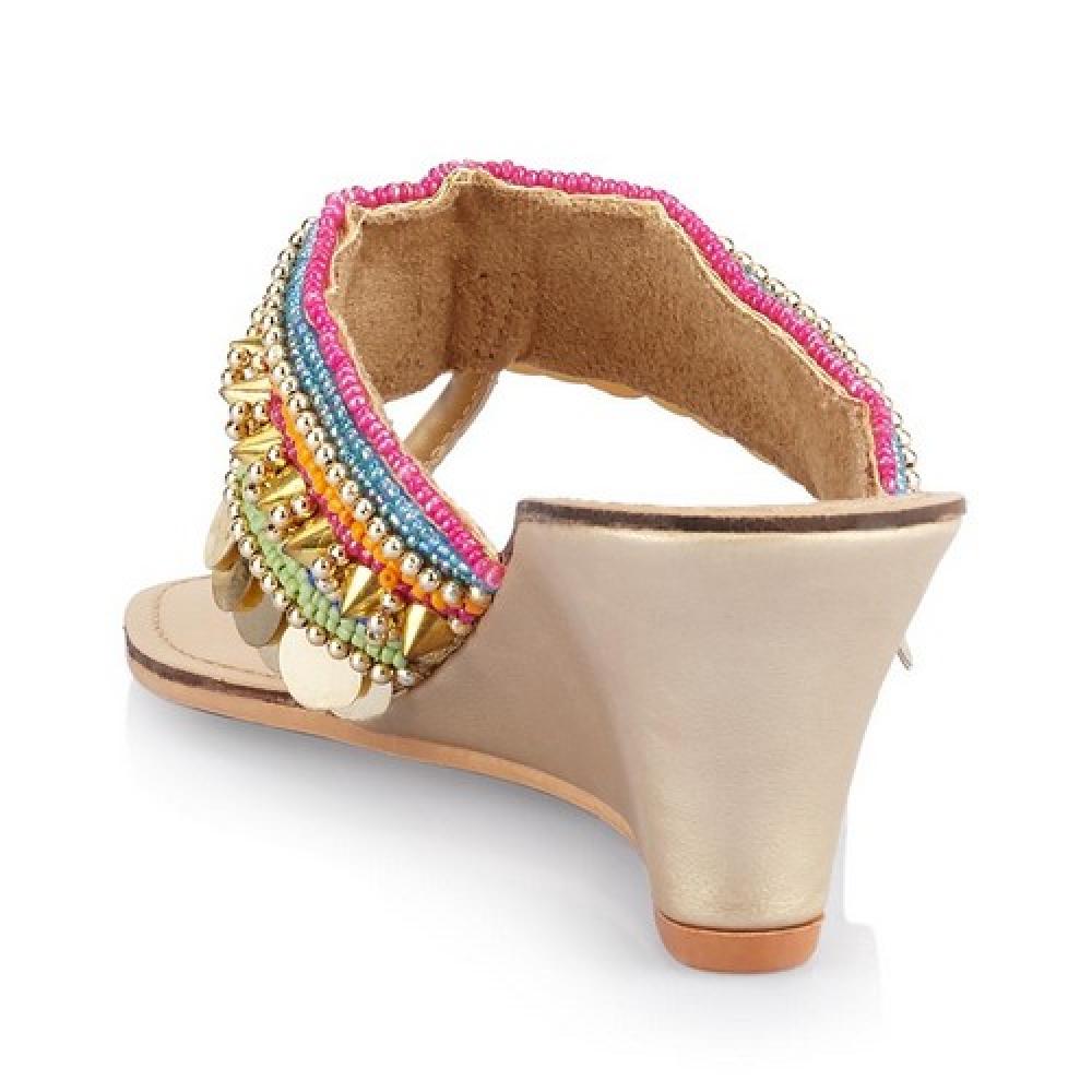 Catwalk Multi Colour Wedge Heeled Slip-Ons