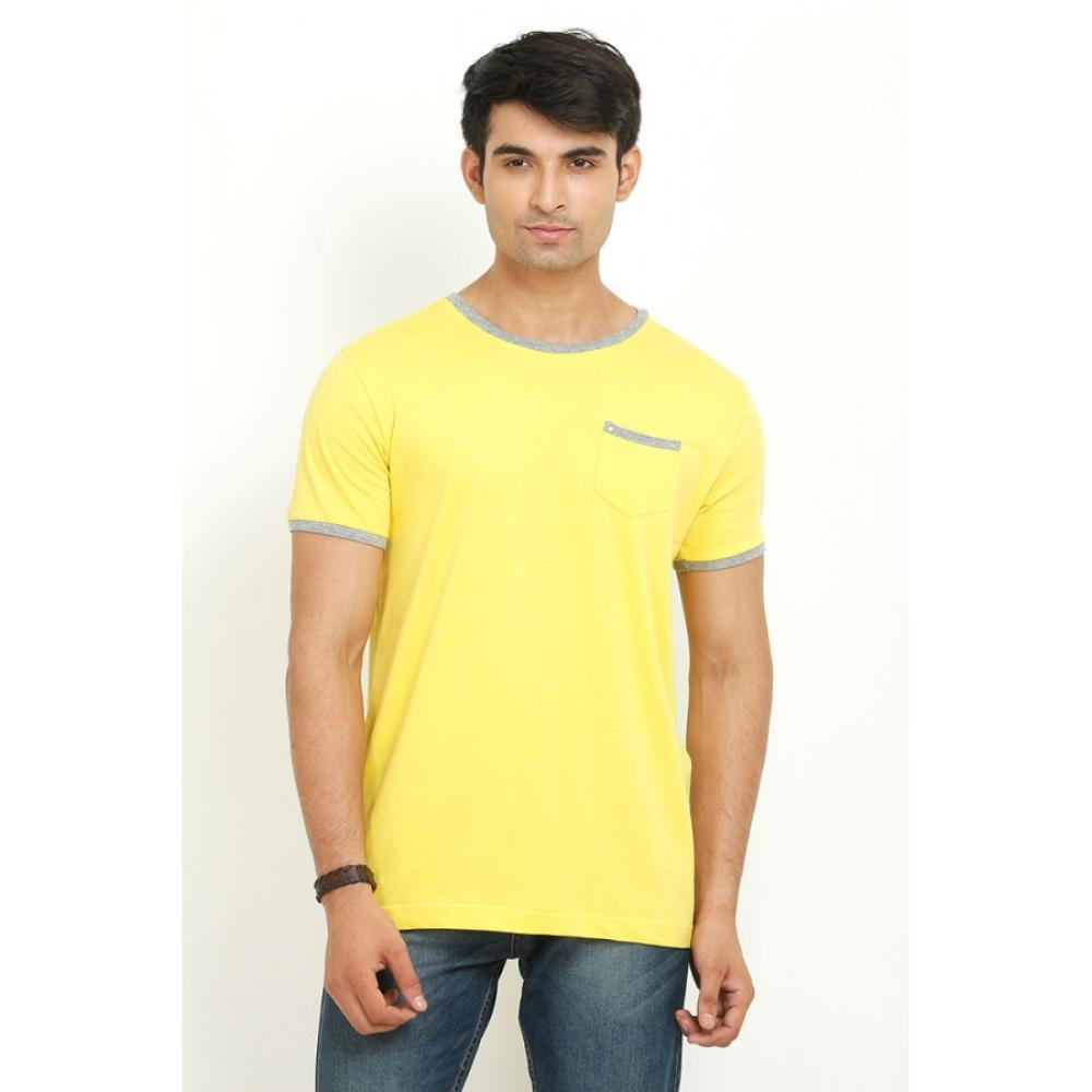 Rivet Pocket Round Neck Mens T-Shirt