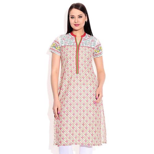 Biba GhostWhite Cotton Kurta image