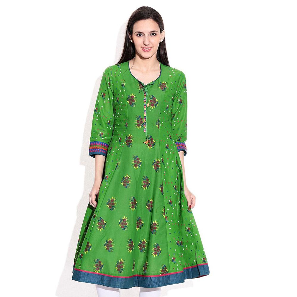 Biba Green Cotton Kurta