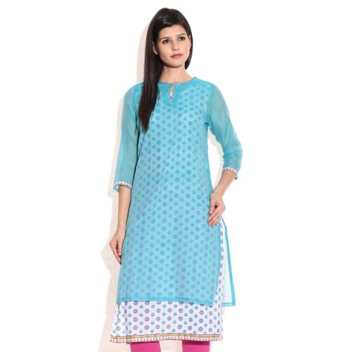 Biba Turquoise Cotton Kurti image