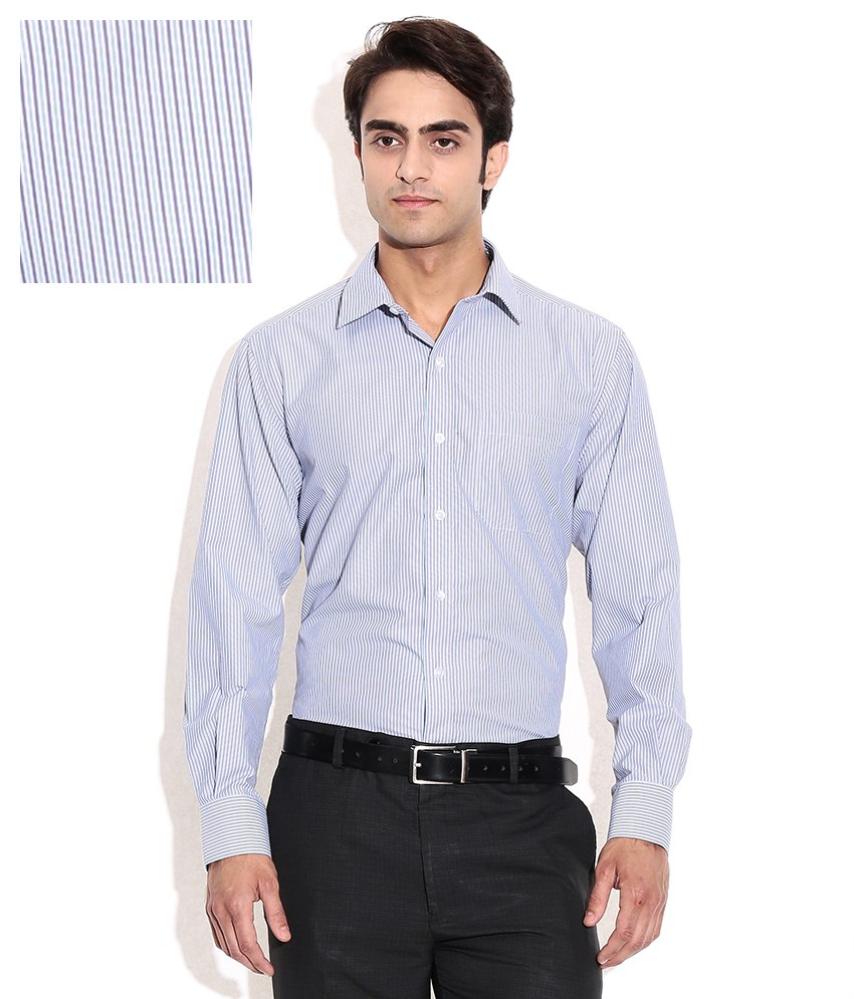 John Players Blue Regular Fit Shirt
