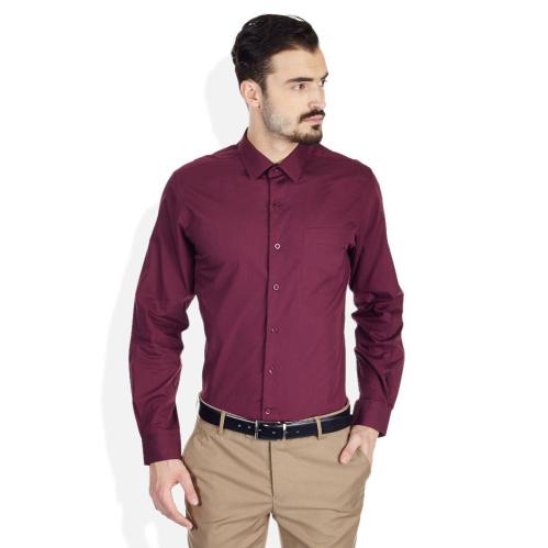 John Players Maroon Solids Shirt image