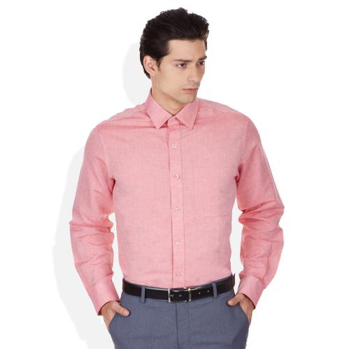 John Players Pink Slim Fit Formal Shirt image