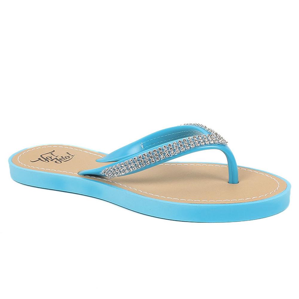 Blue Button Green Sandal