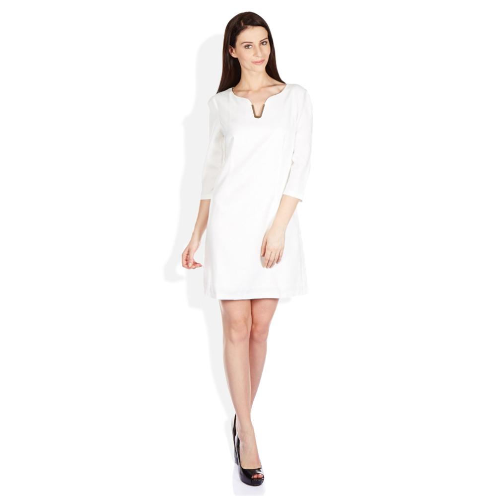 ELLE White poly viscose Dresses