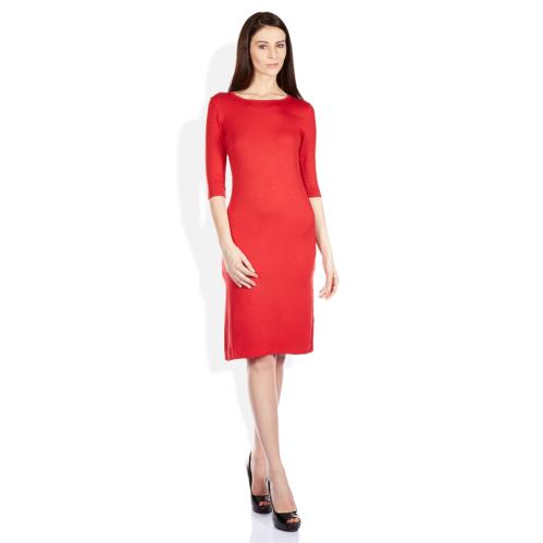 ELLE Red Poly Viscose Dresses image