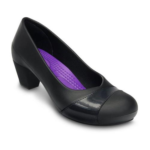 Crocs Color Black Standard Fit Heeled Slip-on Pump image