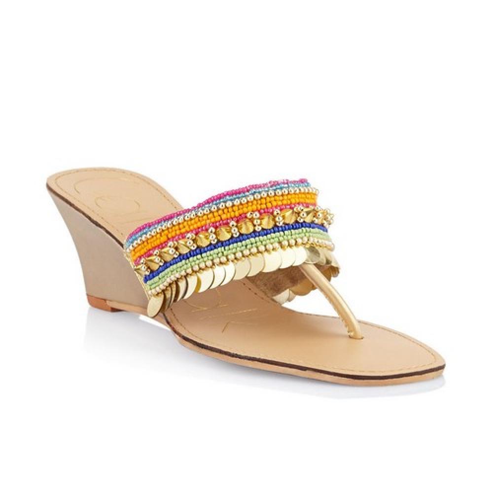 Catwalk Multi Colour Wedge Heeled Slip-Ons
