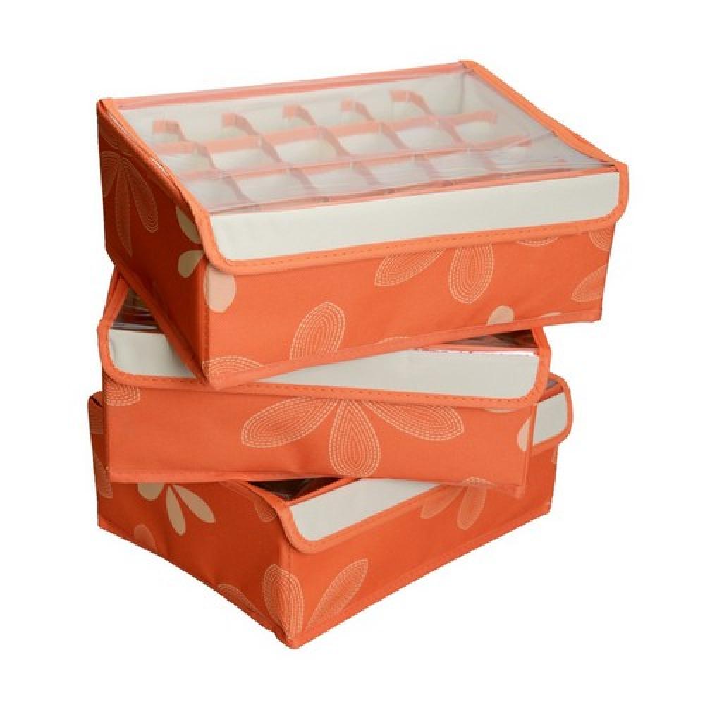 Lifestyle-You 3 Pcs Set Undergarments Innerwear Drawer Organiser Partition Box